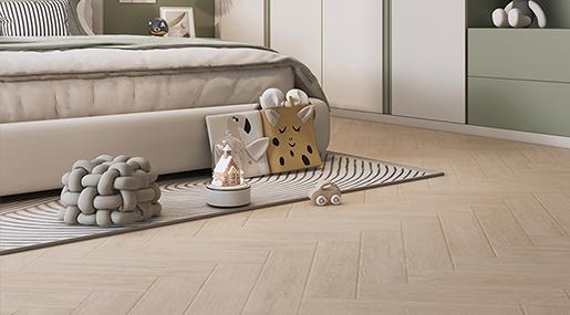 浅色人字拼木纹砖，是温柔感的良配！